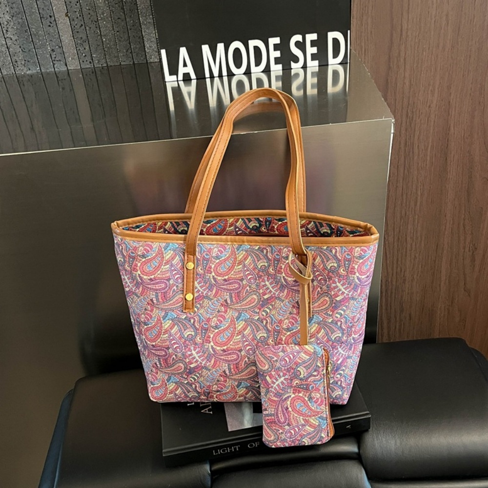 Women'S Work Bags Tote - 2 個女性大容量トートバッグ小銭入れセット韓国ファッション多用途脇の下ハンドバッグ仕事毎日の通勤用