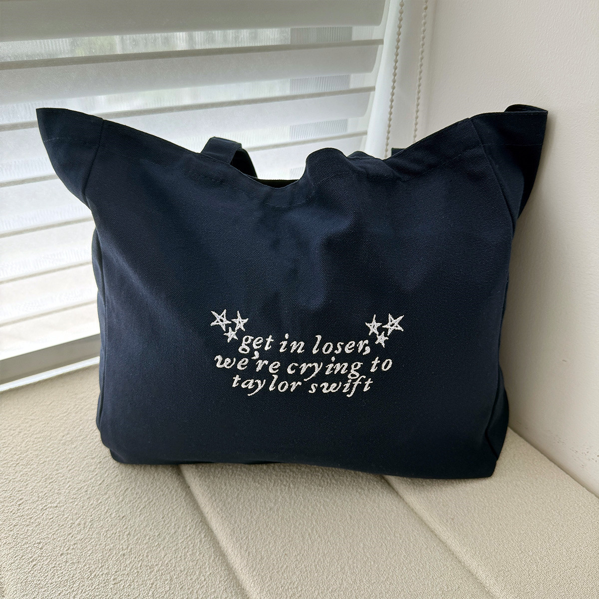 Women Bags Ck - アメリカンヴィンテージスタイルのコットンキャンバストートバッグ、刺繍入り、女性用ストリートファッション、再利用可能なショルダーショッピングバッグ