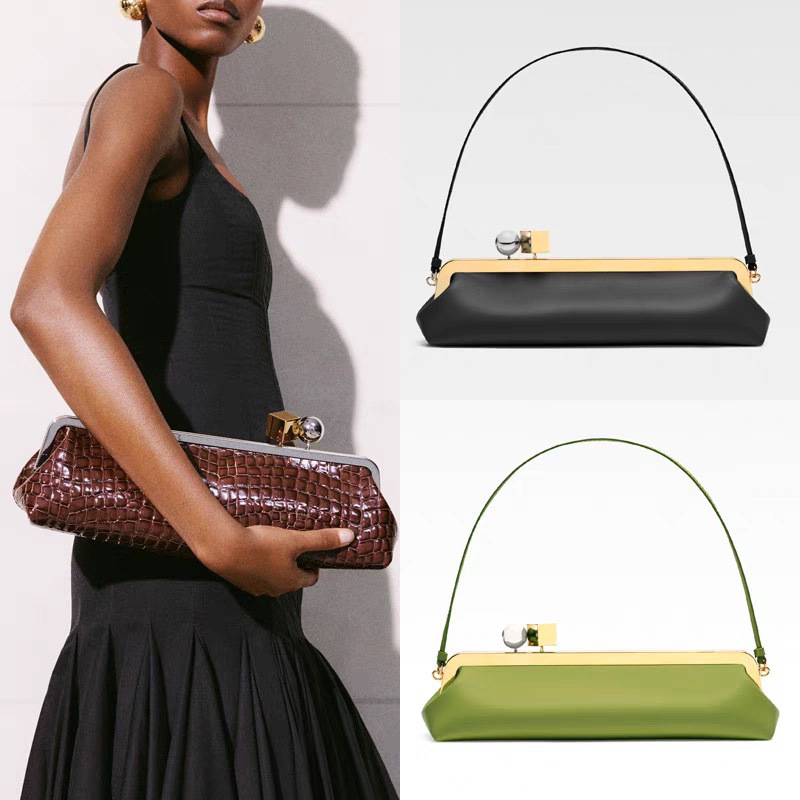 Women Bags Trend 2025 - 女性用ファッションロングクラッチバッグ、ラグジュアリーデザイナーキスロックショルダーバッグ、エレガントなパーティーバッグ、トレンドのアンダーアームバッグ2025