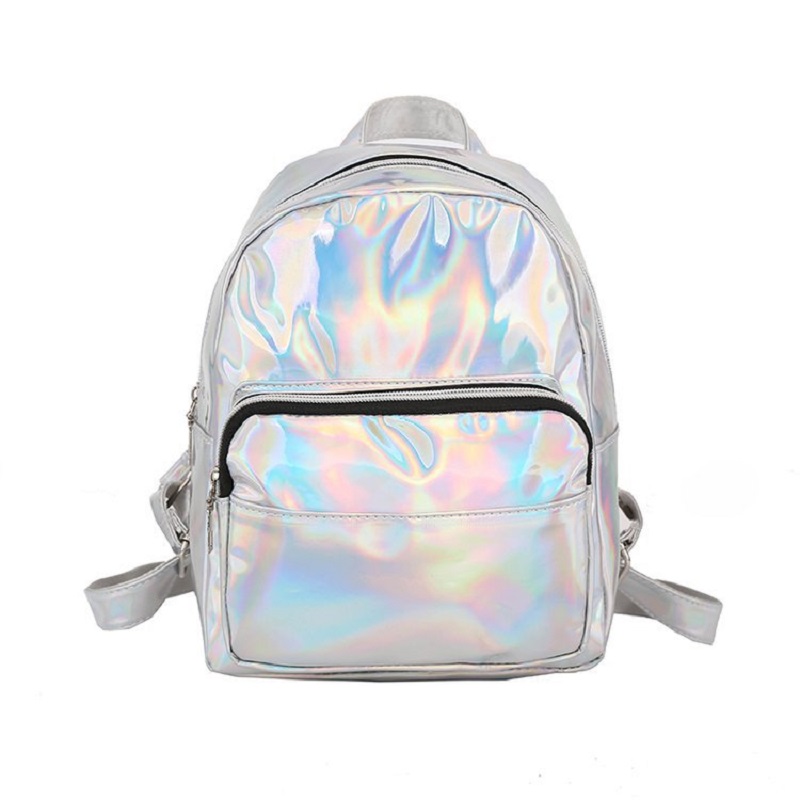 Women Bags Trend 2025 - 2025 ファッションレーザーバックパックプレッピースタイルスクール光沢のあるレーザー Pu レザー女性ガールズバッグシルバー防水ホログラフィックバックパック
