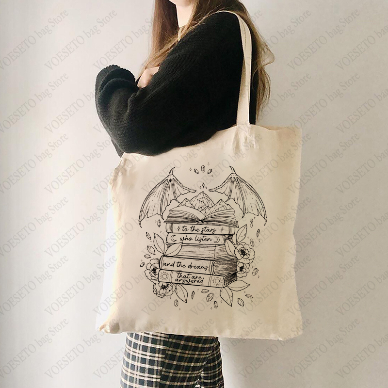 Shopper Tote Canvas - SJM ナイトコート ラグジュアリー トートバッグ 聞く星と答える夢 ショッピング
