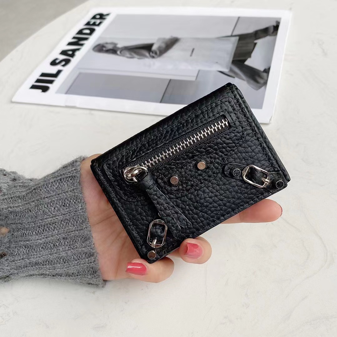 Women Bags Ck - 女性用本革財布,フラップ付き小銭入れ,ブランドデザイン,グレー牛革,折りたたみ式,ショート