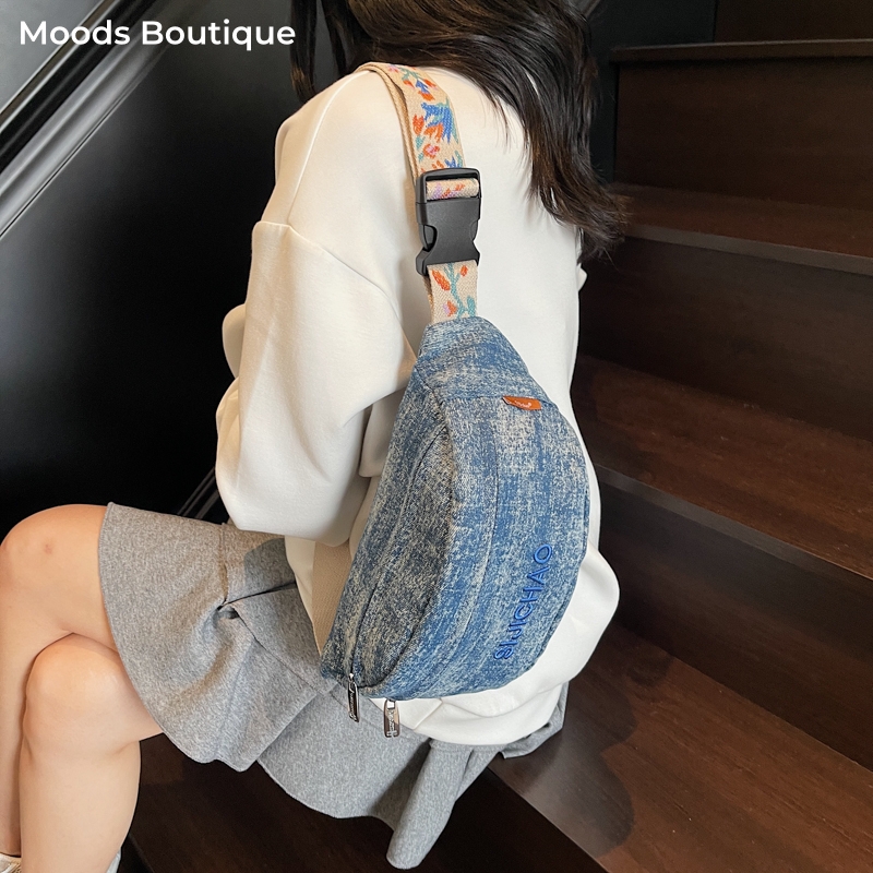 Women Bags Trend 2025 - カバン レディース ショルダーバッグ デニムブルーのチェストバッグ レディース 2025