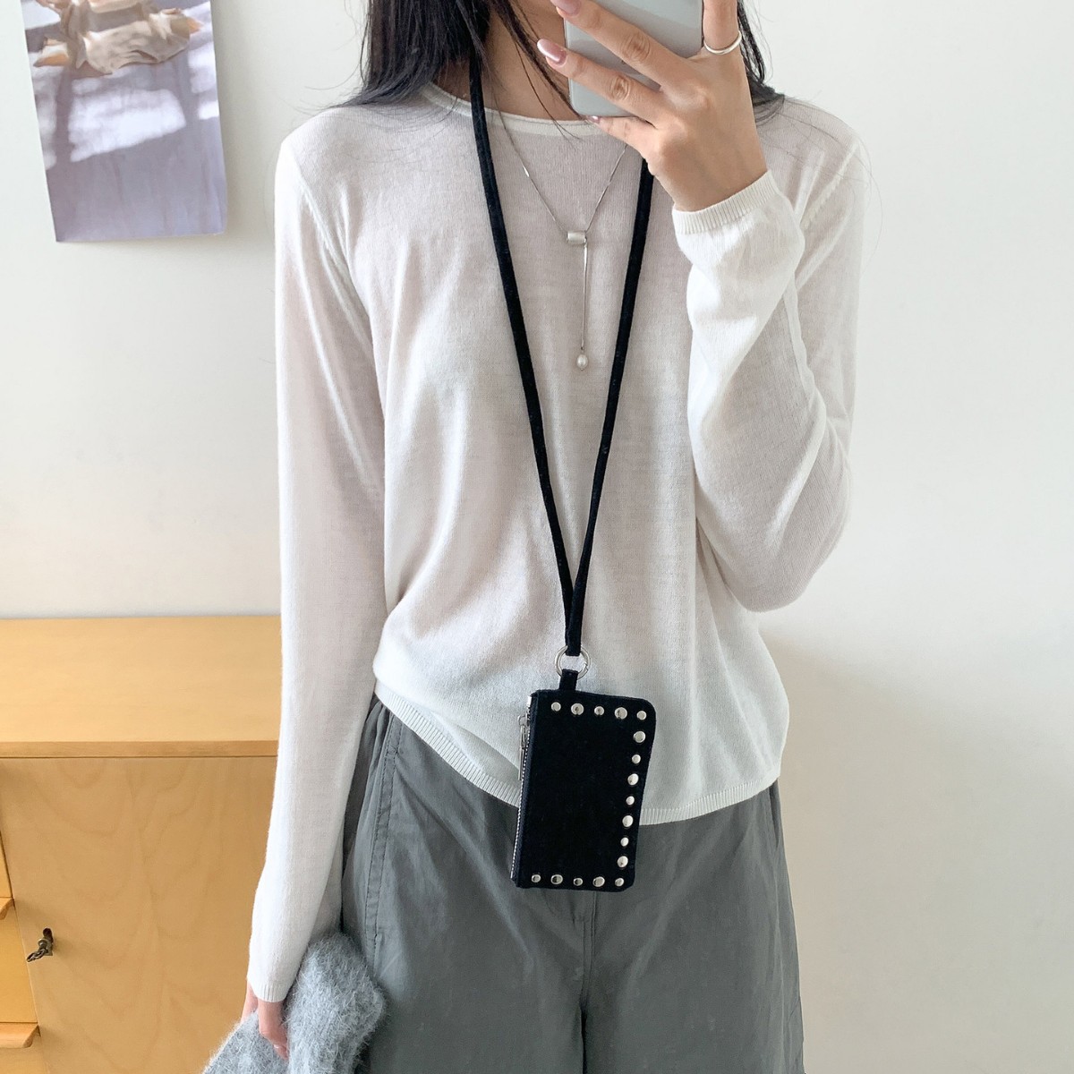 新しいスタッズ付きショルダーバッグミニクレジットカードホルダ - Women Bags With Wallet のレビューと価格