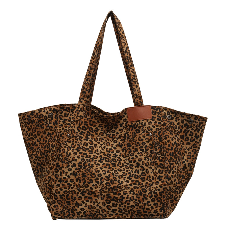 レオパード柄トートバッグ ヴィンテージキャンバスショルダーバ - Women'S Work Bags Tote のレビューと価格