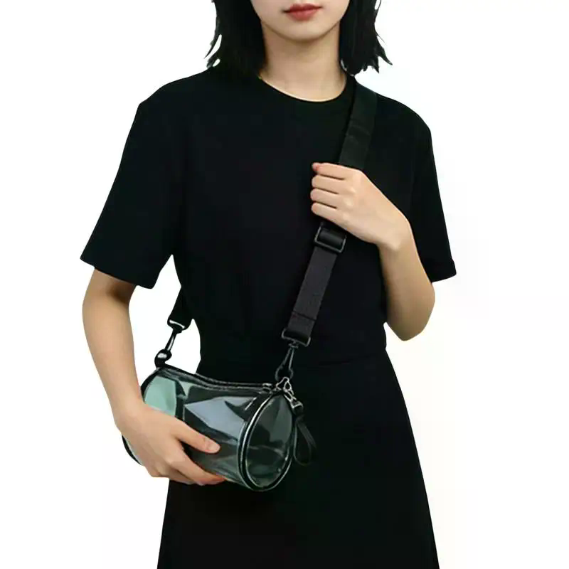 透明レーザークロスボディバッグ女性用円筒形ファッションミニシ - Women Bags Mini のレビューと価格