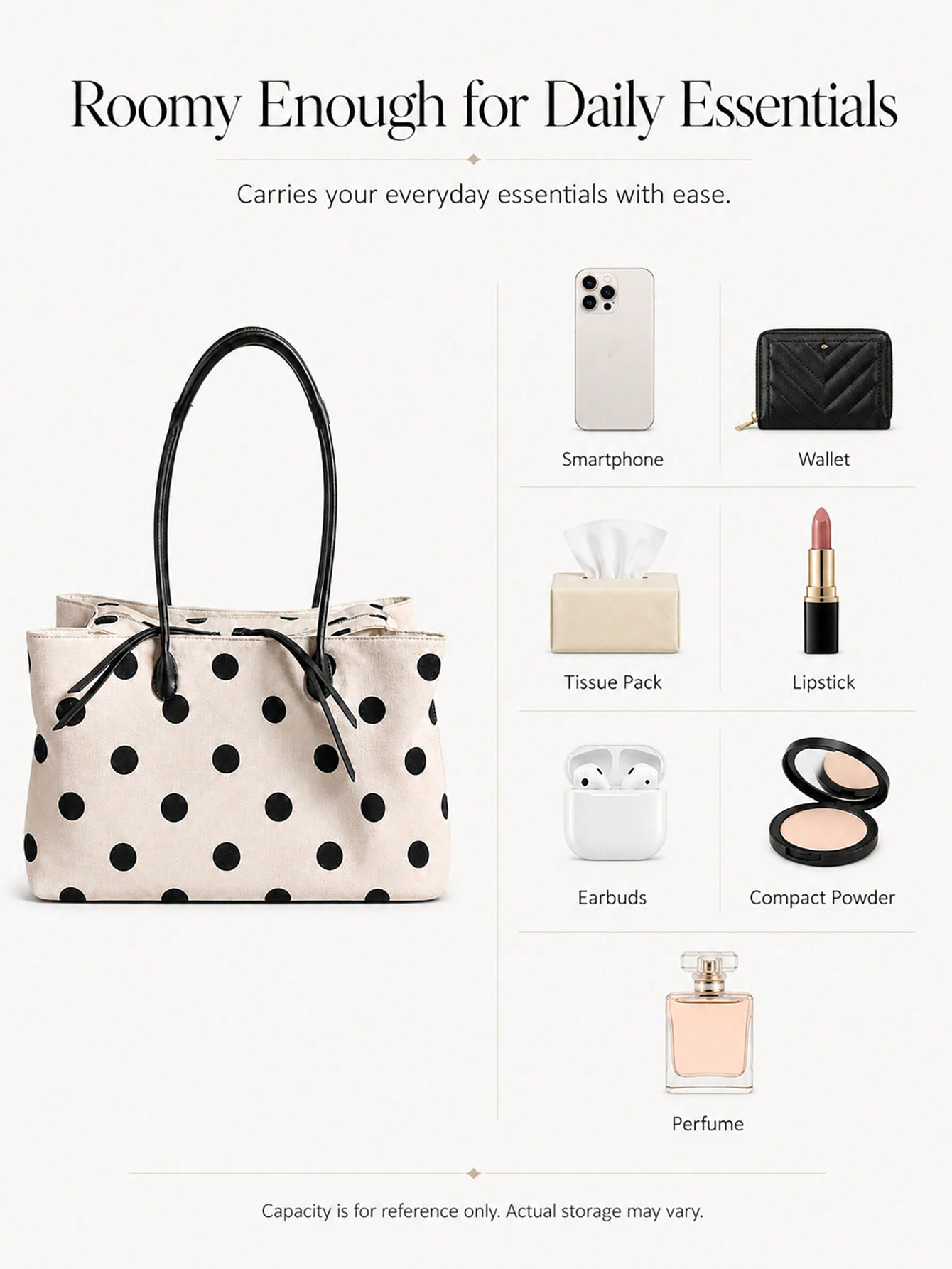 女性用大容量リネンポルカドットトートバッグ、新しいニッチな通 - Women'S Work Bags Tote のレビューと価格