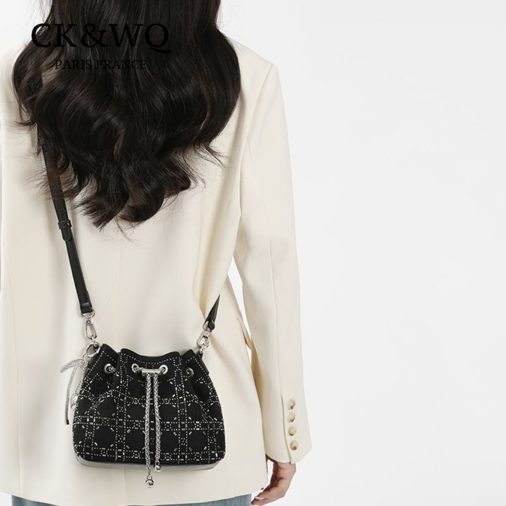 CK&WQ 春夏巾着バケットバッグ女性ファッションチェーンシ - Women Bags Ck のレビューと価格