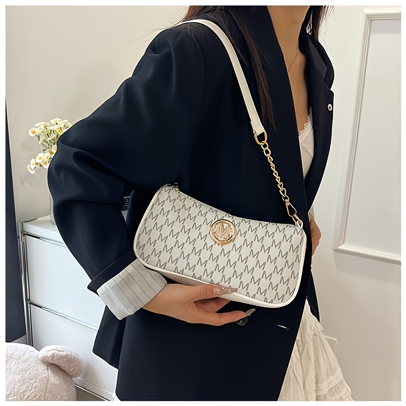 フランス風レトロな女性用アンダーアームバッグ、レタープリント - Women Bags Zip のレビューと価格