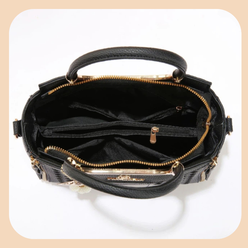 ライチ柄PUレザー製の3ピースハンドバッグセット。 この無地 - Women Bags Leather のレビューと価格