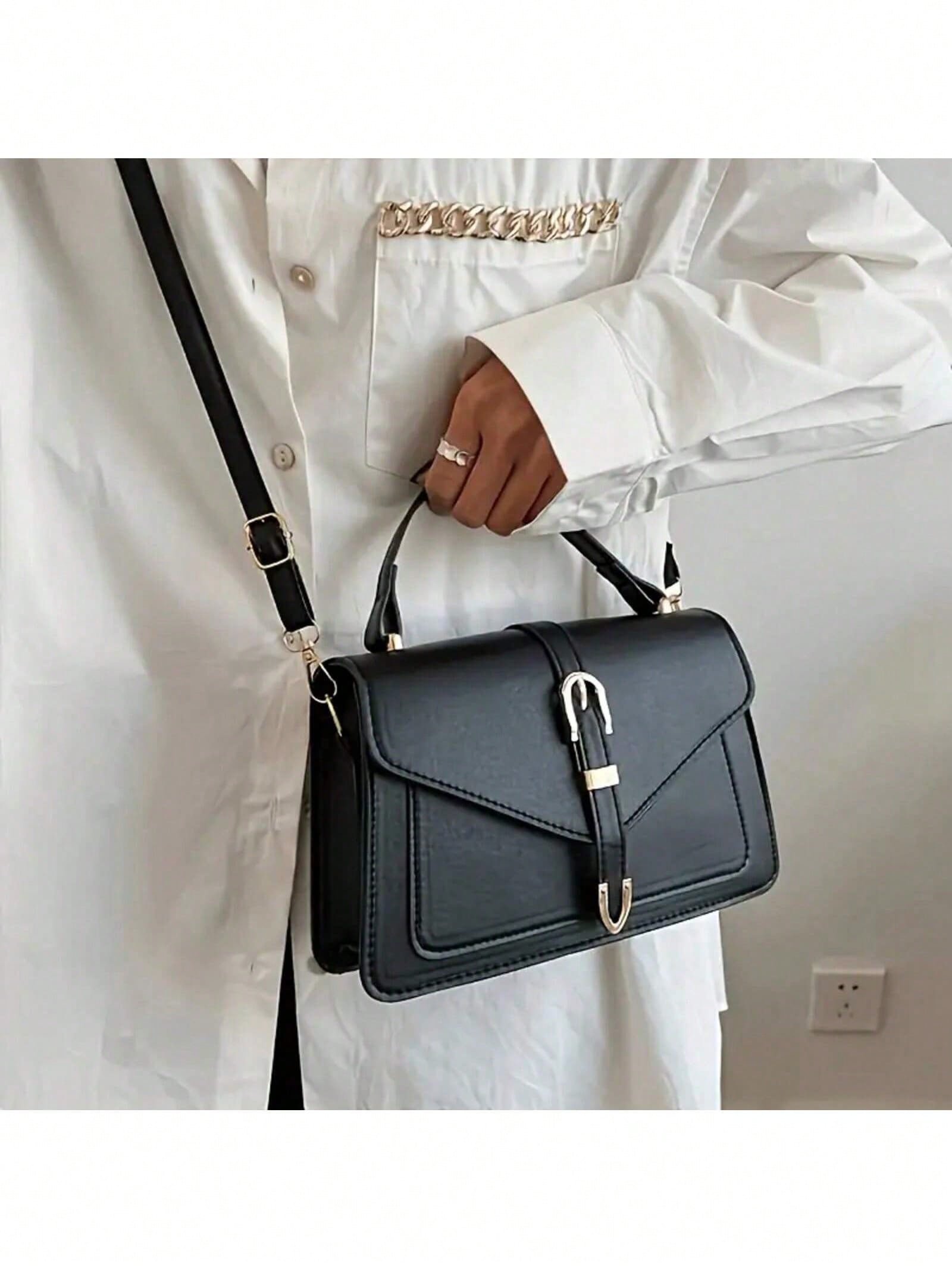女性用PUレザーハンドバッグ エレガントなフラップスクエアシ - Women Bags Leather のレビューと価格