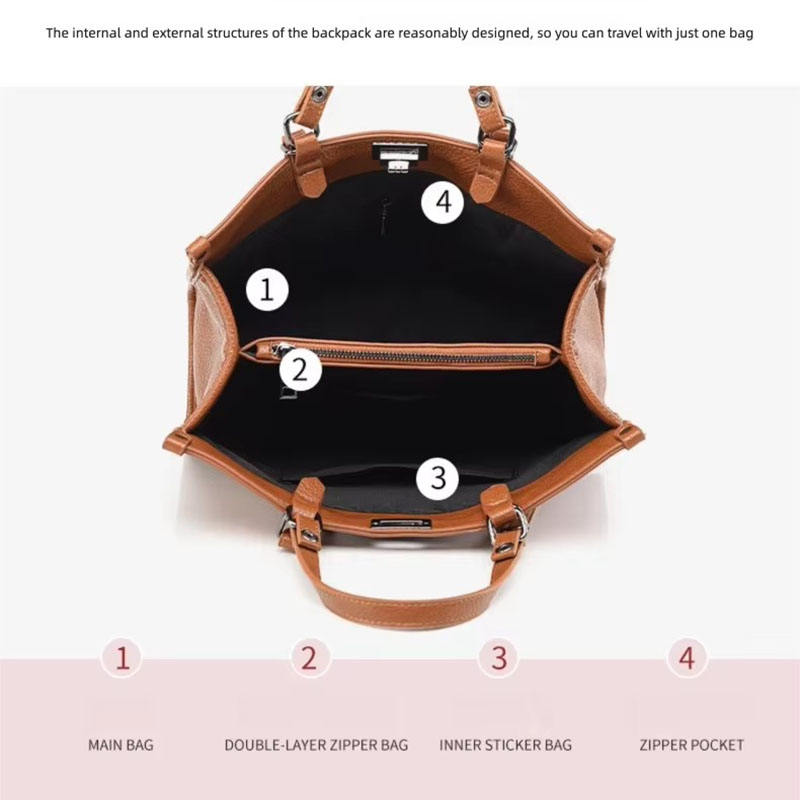 女性用大容量トートバッグ PUレザー 回転ロック付きハンドバ - Women'S Work Bags Tote のレビューと価格