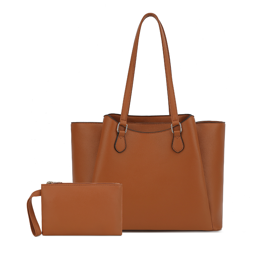 女性用トートバッグ、ポーチ付き大型PUレザーショルダーハンド - Women Bags Leather のレビューと価格