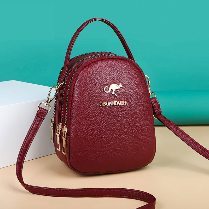シックなPUレザーミニトートバッグ、スタイリッシュなデュアル - Women Bags Zip のレビューと価格