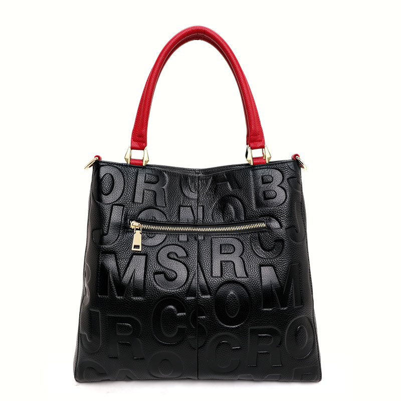 本牛革エンボスレタートートバッグ取り外し可能なクロスストラッ - Women'S Work Bags Tote のレビューと価格