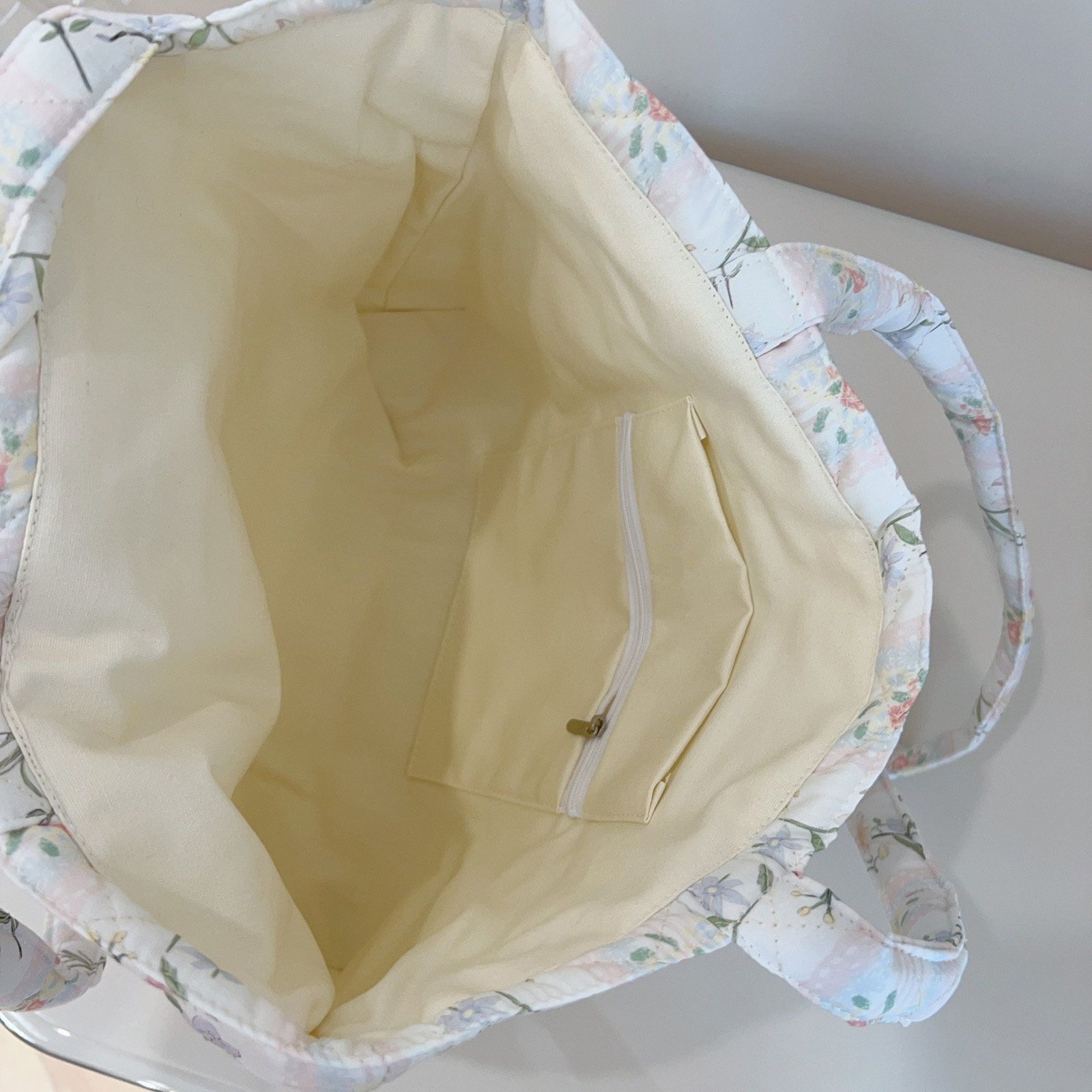 フランス風花柄キルティングトートバッグ レディース 大容量  - Shopper Tote Canvas のレビューと価格