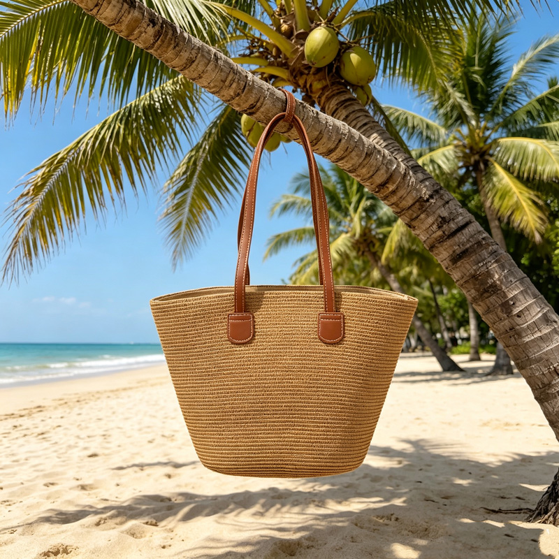 CLAREGQI レディース ソリッドカラー ストロー トー - Women Bags Leather のレビューと価格