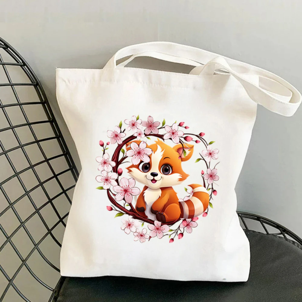 1pc コアラ桜プリントキャンバストートバッグ環境に優しい再 - Shopper Tote Canvas のレビューと価格