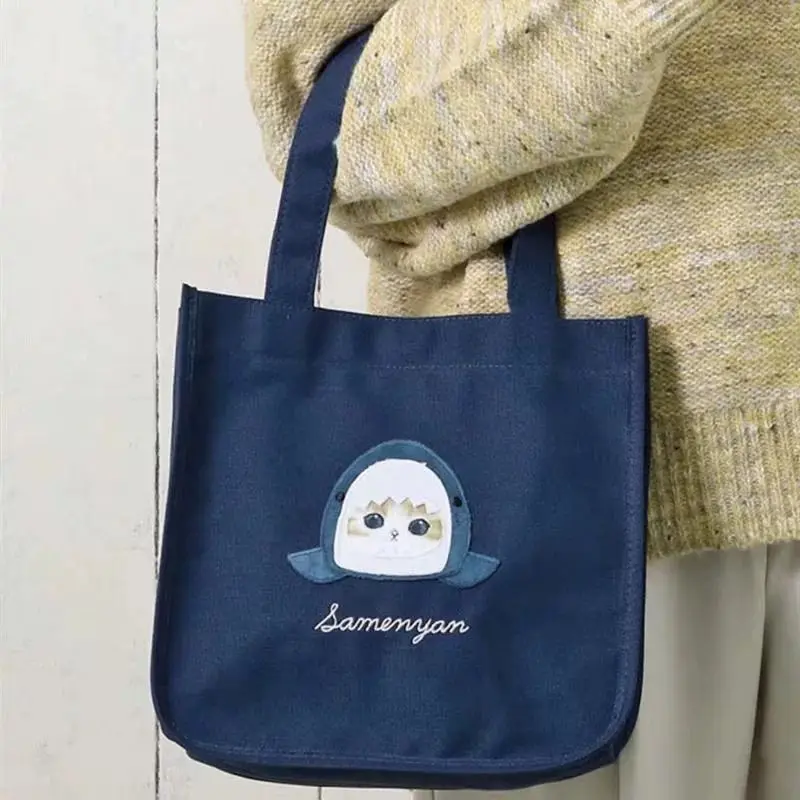 日本のモフサンド風のかわいいサメ猫の漫画柄手作りキャンバスシ - Shopper Tote Canvas のレビューと価格