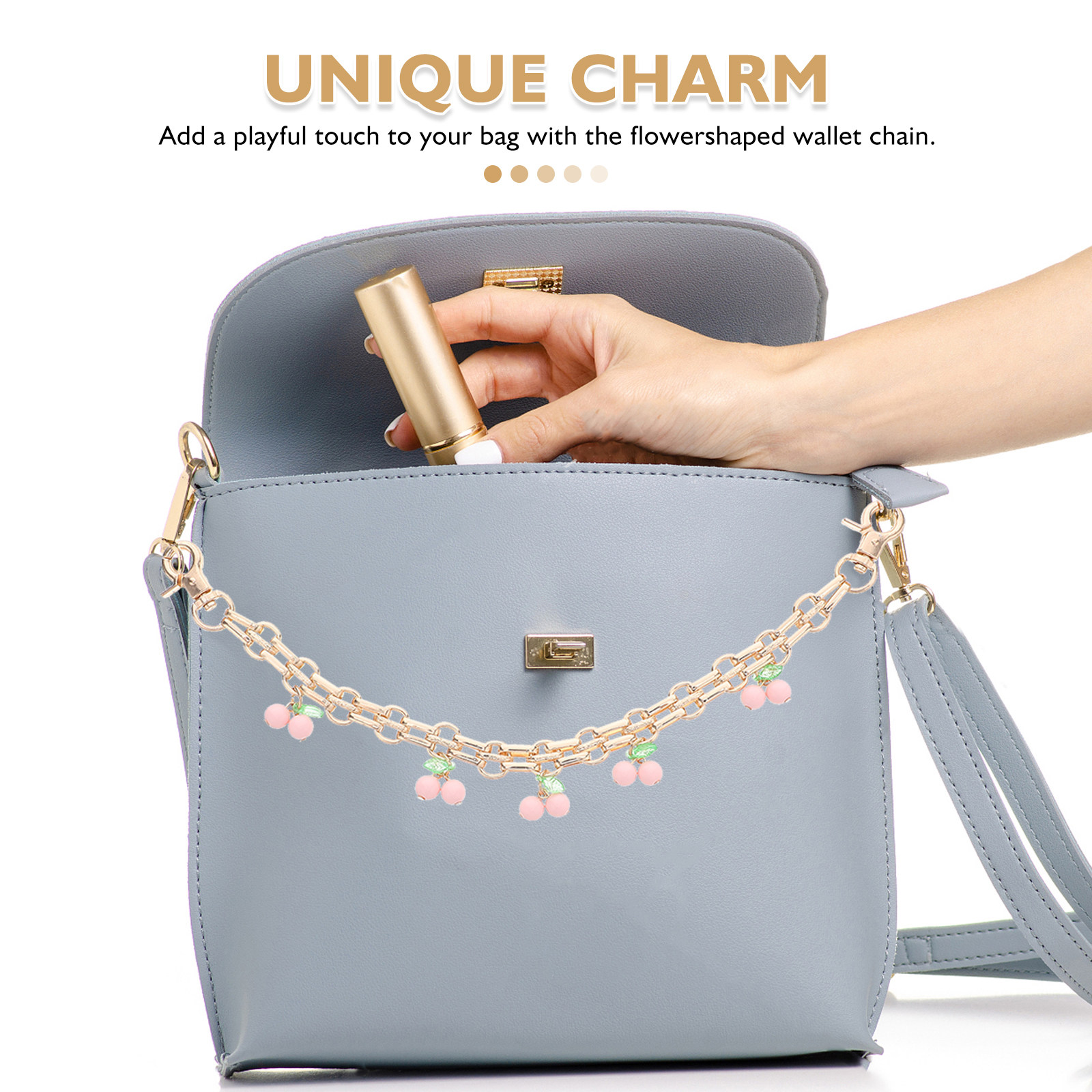 3個入りメタル製財布チェーンエクステンダー、花柄デザイン、女 - Women Bags With Wallet のレビューと価格